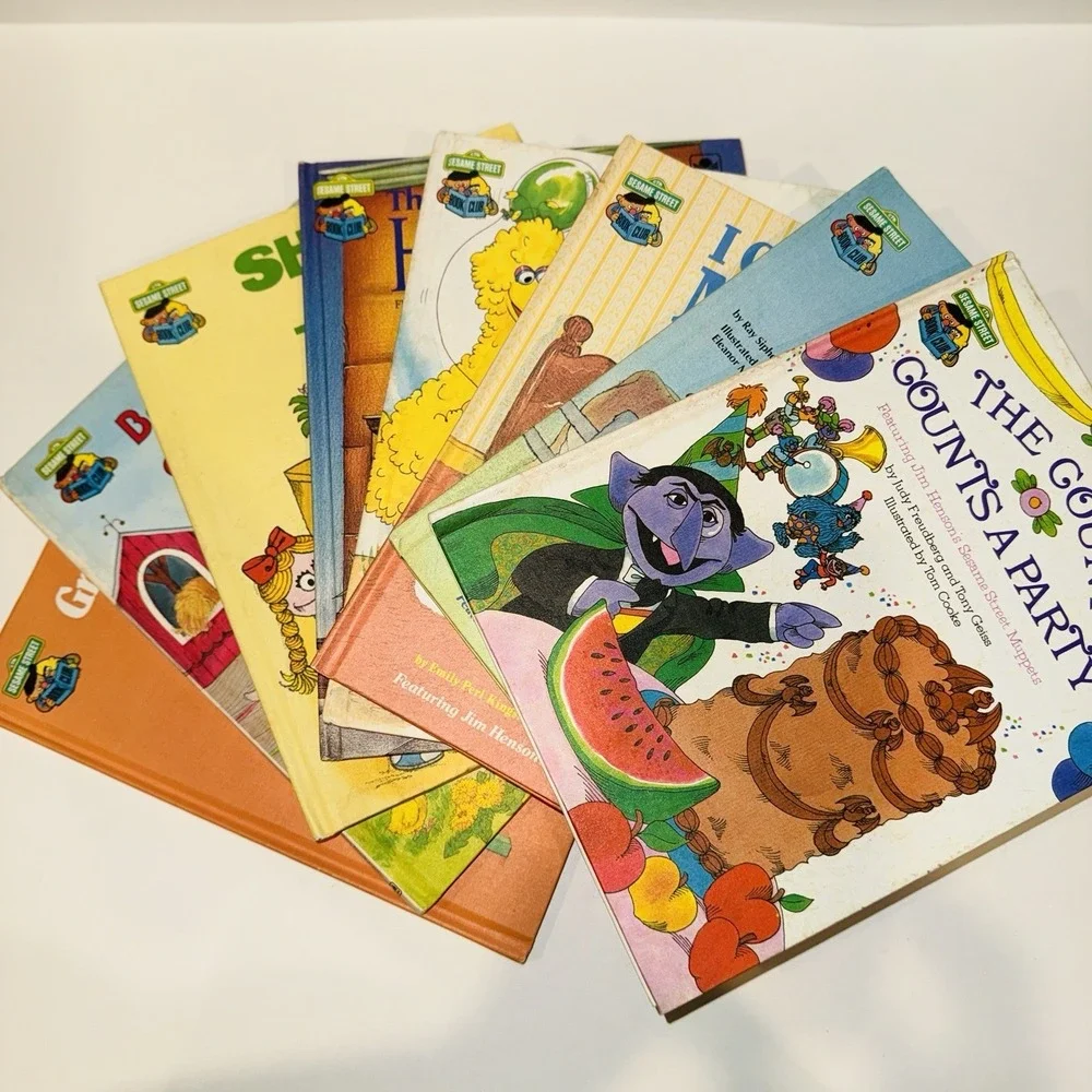 Vintage Sesame Street Book Club Hardcover Lot of 8 - Grover, Big Bird, The Count